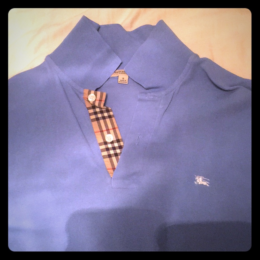 Burberry Men’s Polo size small, blue